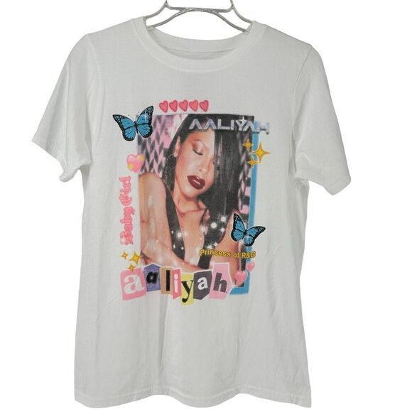 Aaliyah T Shirt Rap Tee Size M Ripple Junction Short Sleeve Photo Princess R&B - Picture 1 of 6